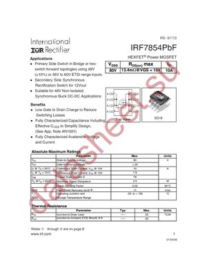 IRF7854PBF datasheet  